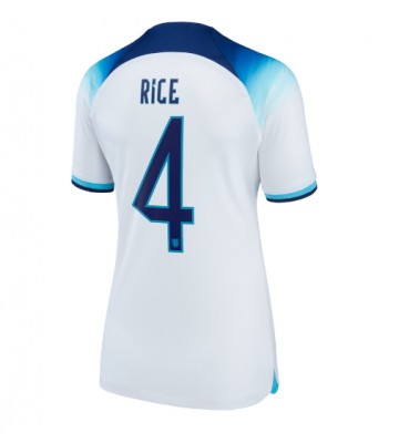Anglia Declan Rice #4 Koszulka Podstawowych Kobiety MŚ 2022 Krótki Rękaw